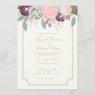 Grand Faire-part de mariage floral