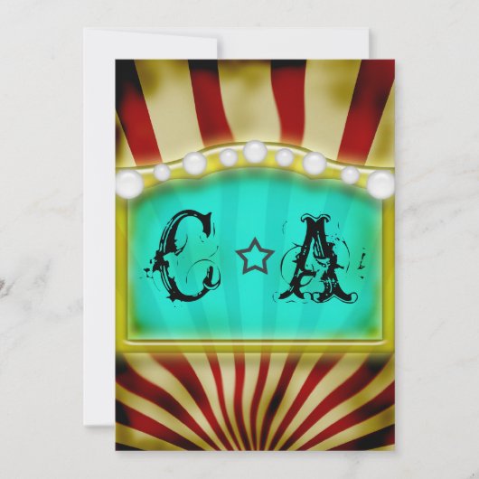 Grand faire-part de mariage Vintage du Cirque (Devant)