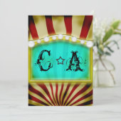 Grand faire-part de mariage Vintage du Cirque (Debout devant)