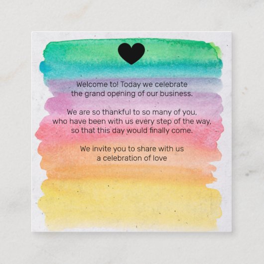 Grand faire-part d'ouverture carte (Dos)