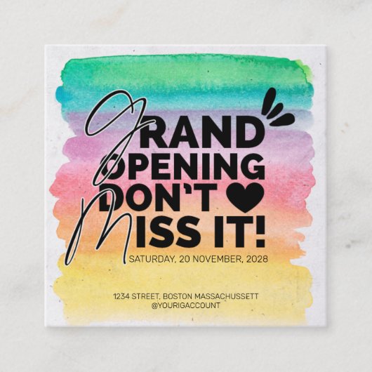 Grand faire-part d'ouverture carte (Devant)