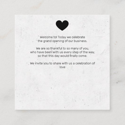 Grand faire-part d'ouverture carte (Dos)