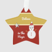 Grand-fils de Noël rouge et or neige (dos)