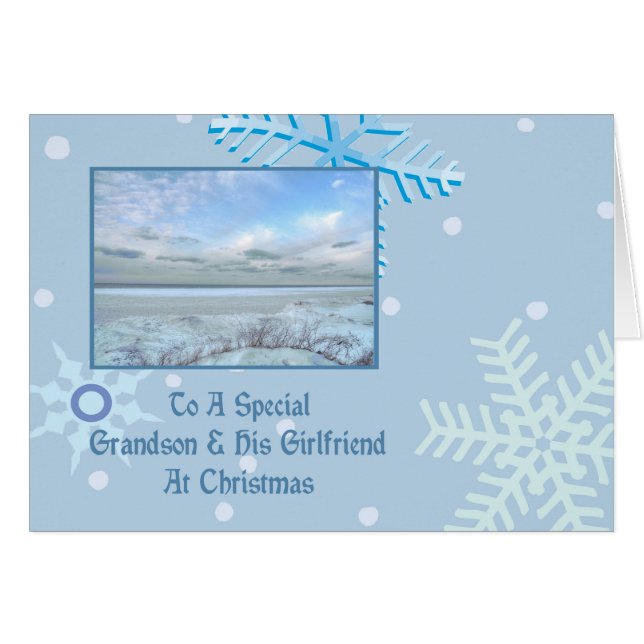 Grand-fils et sa petite amie Winter Lake Christmas (Devant horizontal)