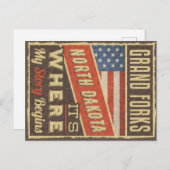 Grand Forks North Dakota Briefkaart (Voorkant / Achterkant)