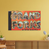 Grand Forks, North Dakota - Grote letterscènes Canvas Afdruk (Insitu (Woonkamer))