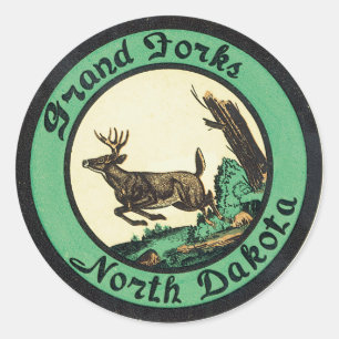 Grand Forks North Dakota-label Ronde Sticker