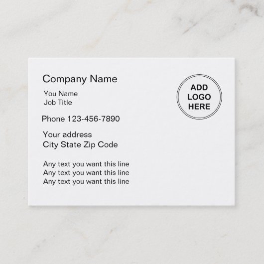 Grand format de carte de visite simple (Devant)