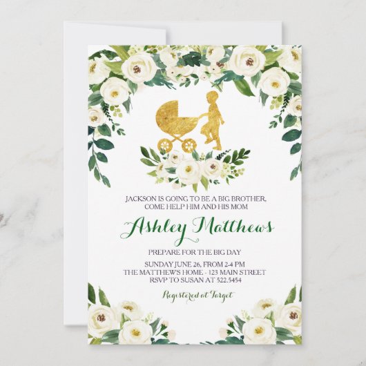 grand frère invitation de baby shower (Devant)