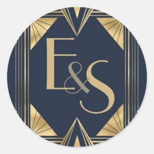 Grand Gatsby art déco élégant mariage Sticker