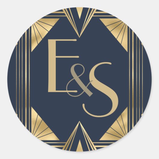 Grand Gatsby art déco élégant mariage Sticker (Devant)