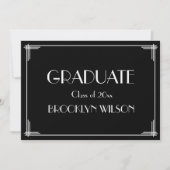 Grand Gatsby Art Déco Graduation Party Invitation (Devant)