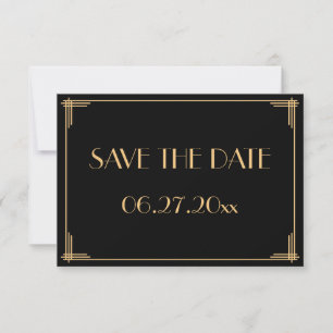 Grand Gatsby Art Déco Mariage Enregistrer La Carte
