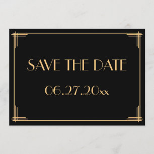 Grand Gatsby Art Déco Mariage Enregistrer La Carte