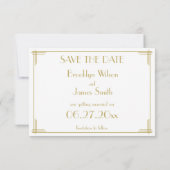 Grand Gatsby Art Déco Mariage Enregistrer La Carte (Dos)