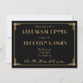 Grand Gatsby Art Déco Mariage Invitations de répét (Devant)