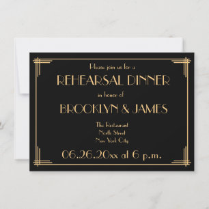 Grand Gatsby Art Déco Mariage Invitations de répét
