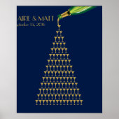 Grand Gatsby Art déco mariage signataire livre d'o (Devant)