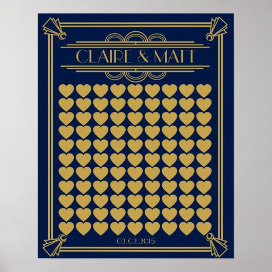 Grand Gatsby Art déco mariage signataire livre d'o (Devant)