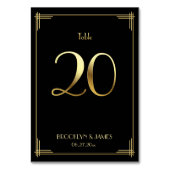 Grand Gatsby Art Déco Numéro de table Or 20 (Dos)