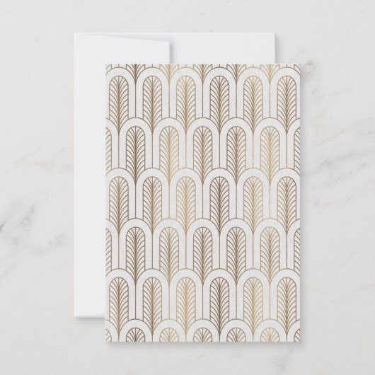 Grand Gatsby Art Déco Or Blanc Mariage RSVP (Dos)