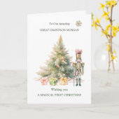 Grand Grand 1er Noël Nutcracker Carte de voeux (Fleur jaune)