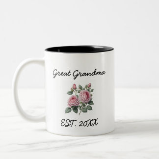 Grand Grand-Mère A Établi Une Jolie Mug Florale