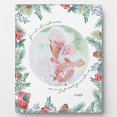 Grand grand-mère Premier Noël Baby Photo Plaque (Devant)