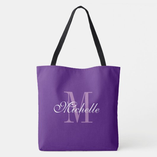 Grand grand sac fourre-tout violet avec monogramme (Dos)