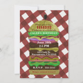 Grand Hamburger gras Été Cuisine rouge Invitation (Devant)