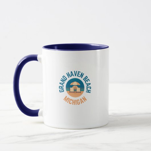 Grand Haven Beach Michigan Hometown Coffee Mug (Gauche)