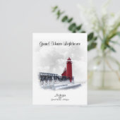 Grand Haven Lighthouse- Michigan Briefkaart (Staand voorkant)