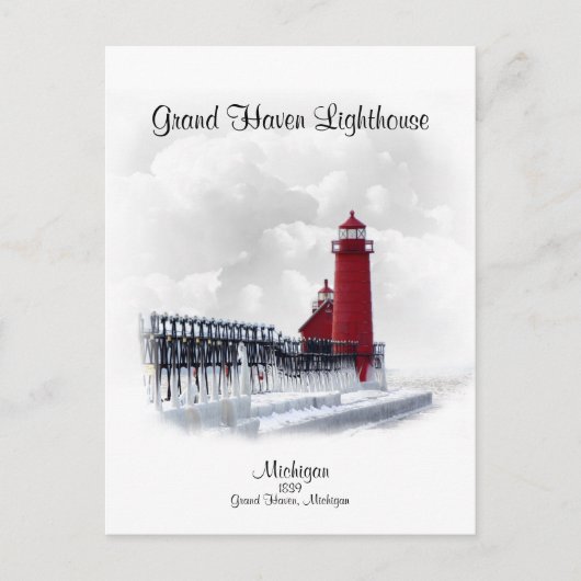 Grand Haven Lighthouse- Michigan Briefkaart (Voorkant)