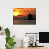 Grand Haven Pier op Sunset Poster (Thuiskantoor)