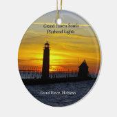 Grand Haven South Pierhead Licht Keramisch Ornament (Links)