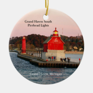 Grand Haven South Pierhead Lights DS Keramisch Ornament