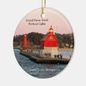 Grand Haven South Pierhead Lights DS Keramisch Ornament (Links)