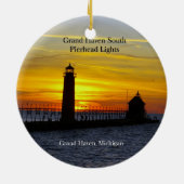 Grand Haven South Pierhead Lights DS Keramisch Ornament (Achterkant)