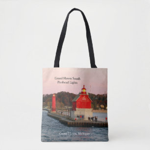 Grand Haven South Pierhead Lights over de tebag Draagtas
