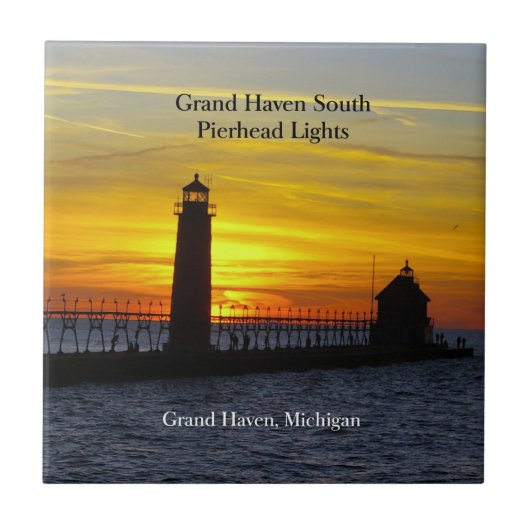 Grand Haven South Pierhead Tegeltje (Voorkant)