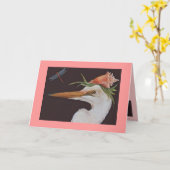 Grand héron blanc avec carte conique (Fleur jaune)