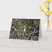 Grand Héron Bleu 1 Écriture Carte Psaume 92:4 (Fleur jaune)