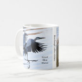 Grand Héron Bleu Café Mug (Devant gauche)