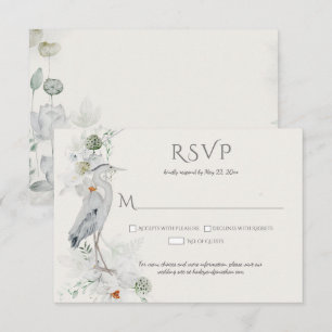 Grand Héron bleu Ethereal Floral RSVP