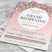Grand Heropening Blush Pink Glitter Salon Flyer