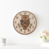 Grand Horloge Murale Chouette Boho (Maison)