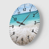 Grand Horloge Murale Thème Plage Océanique (Angle)
