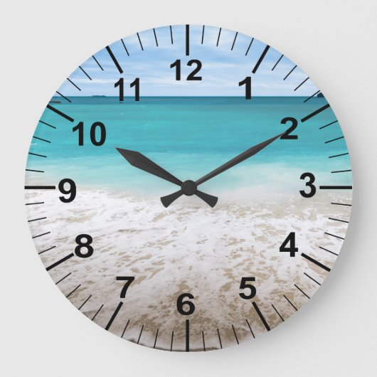 Grand Horloge Murale Thème Plage Océanique (Recto)