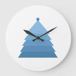 Grand Horloge Sapin de Noël Bleu