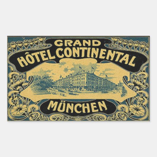Grand Hotel Continental Munchen Rechthoekige Sticker (Voorkant)